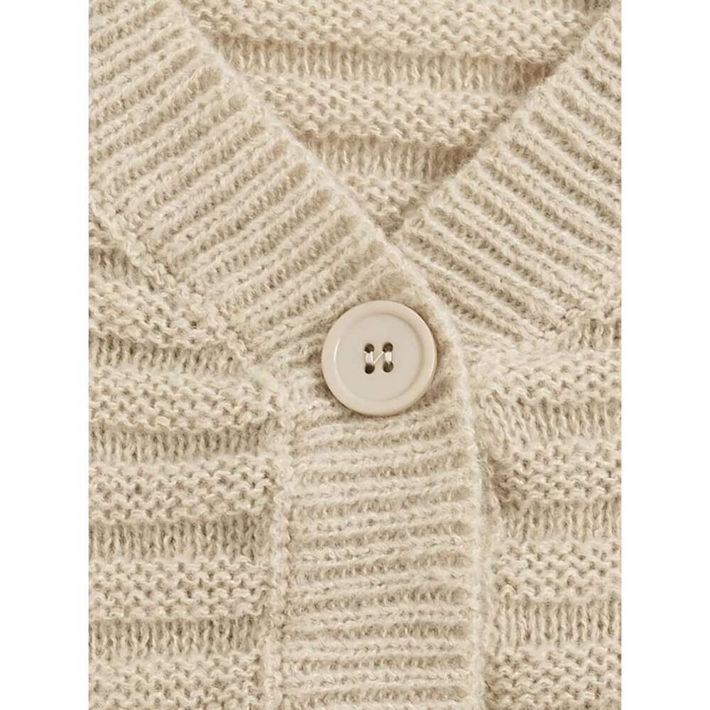Women's Color Block V Neck Button Front Knit Card… - image 4